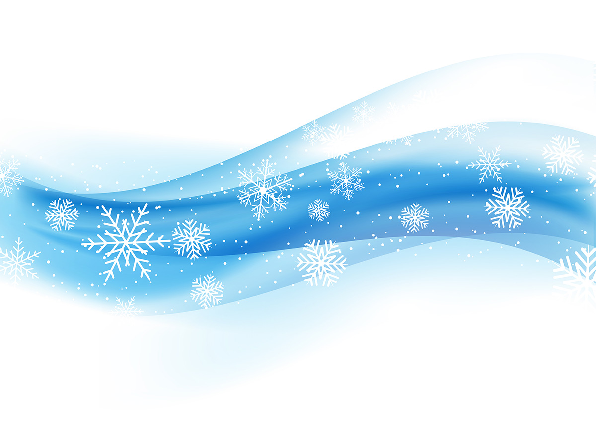 Faixa azul com flocos de neve